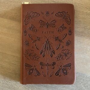 "Faith" Faux Leather Zipper Journal